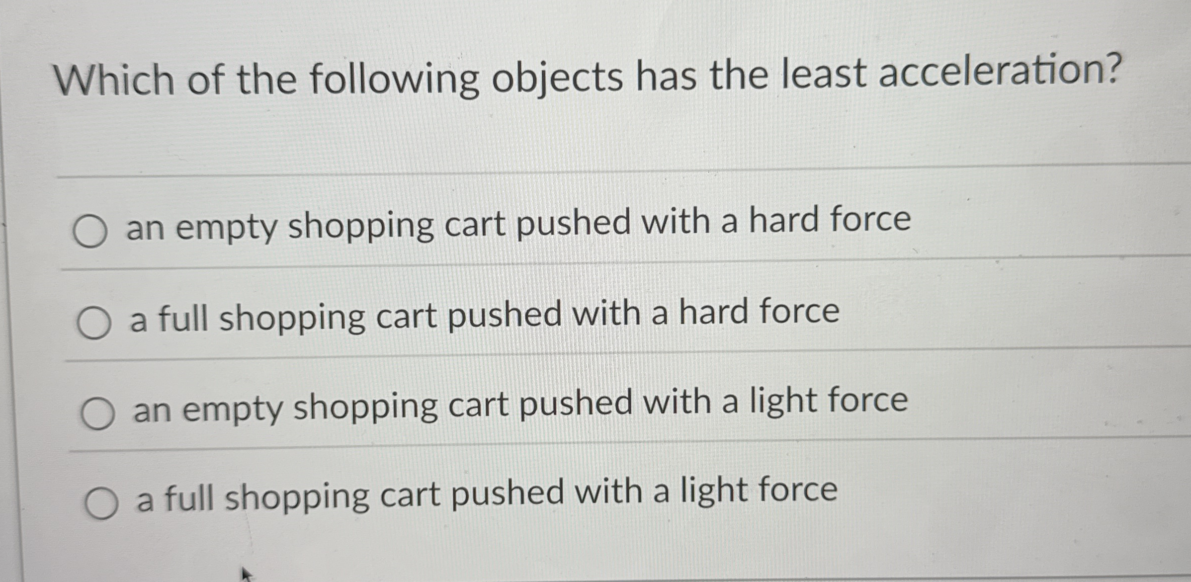 Which of the following objects has the least