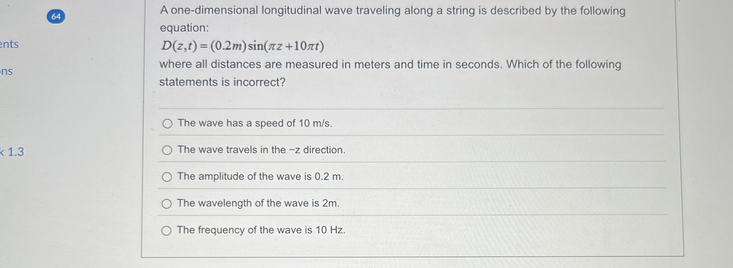 6 4 A one - dimensional longitudinal wave