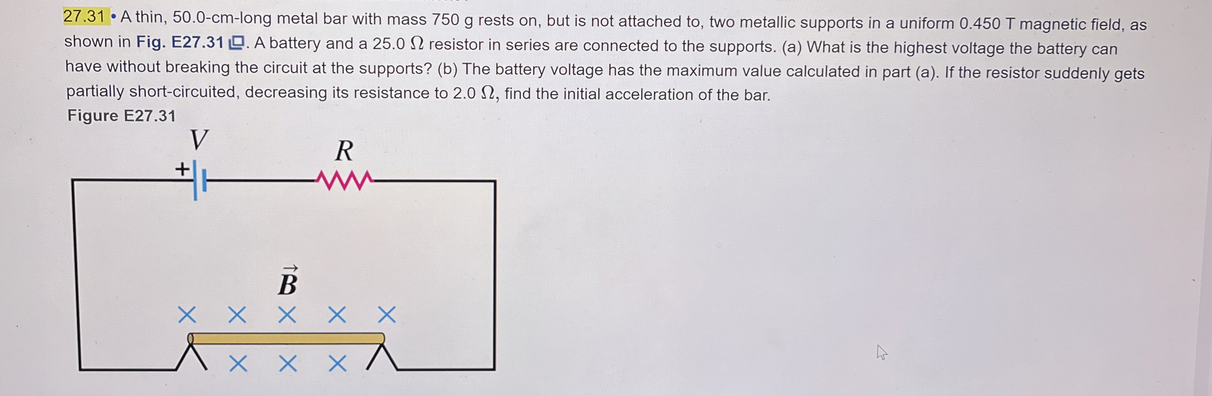 2 7 . 3 1 - A thin, 5 0 . 0 - c m - long metal