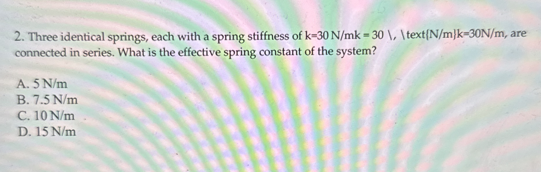 Three identical springs, each with a spring