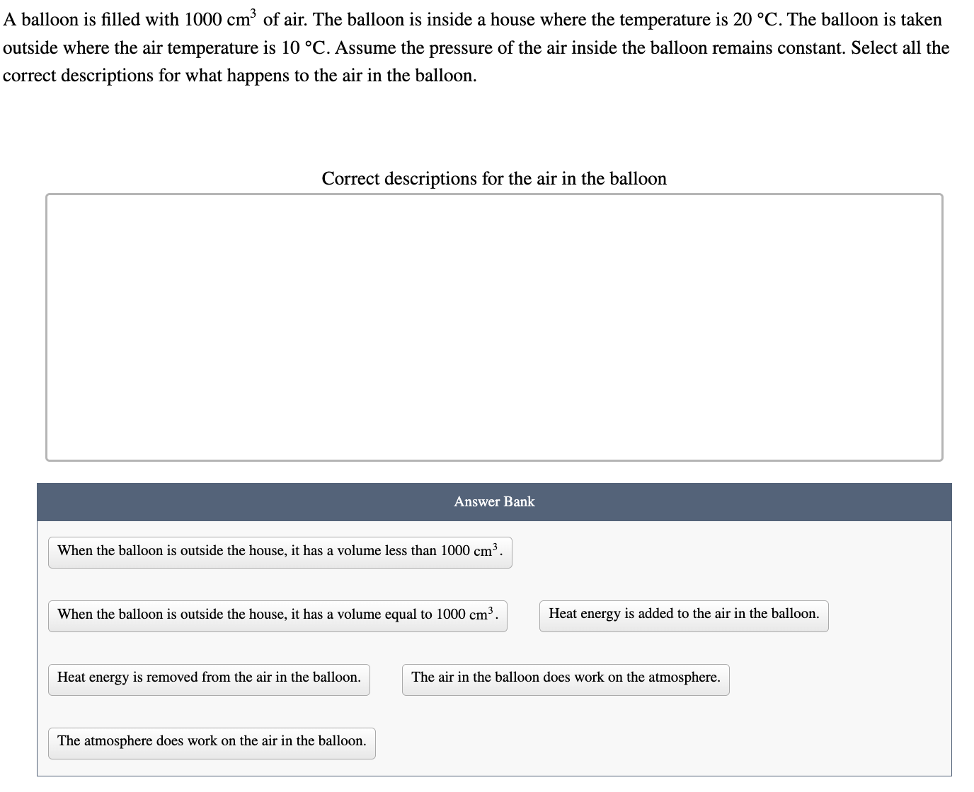 A balloon is filled with \ ( 1 0 0 0 \ mathrm {