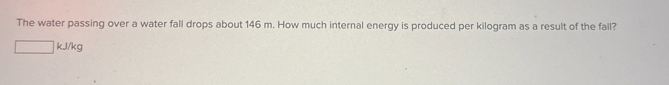 The water passing over a water fall drops about 1