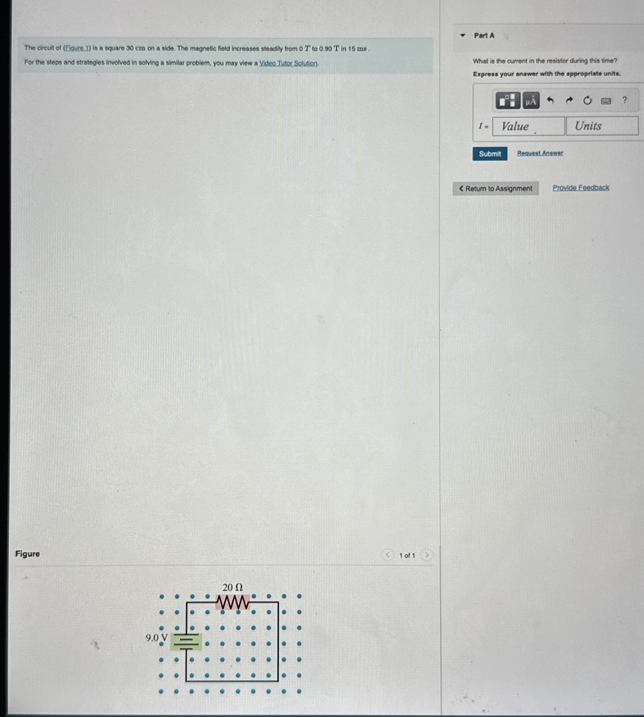 The circuit of ( Eigure 1 ) is a square 3 0 cm on
