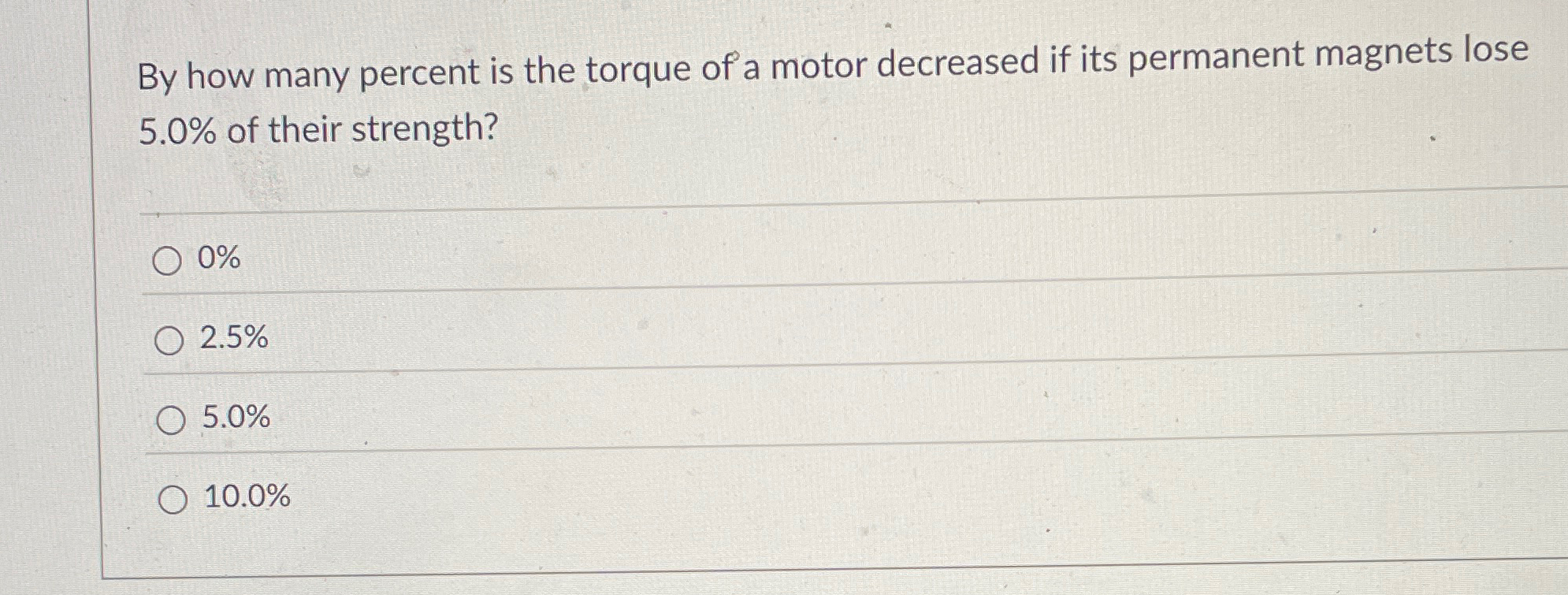 By how many percent is the torque of a motor