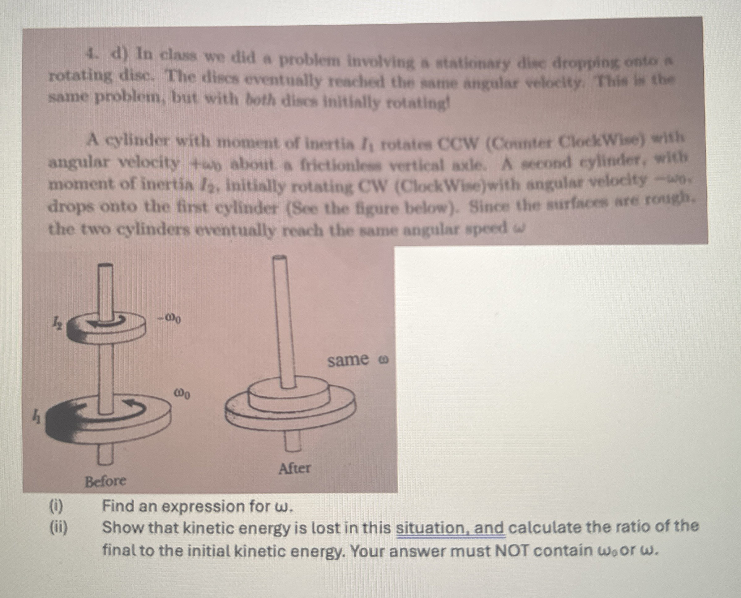 d ) In class we did a problem involving a