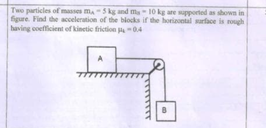 , Two particles of masses m A = 5 k g and m 8 = 1