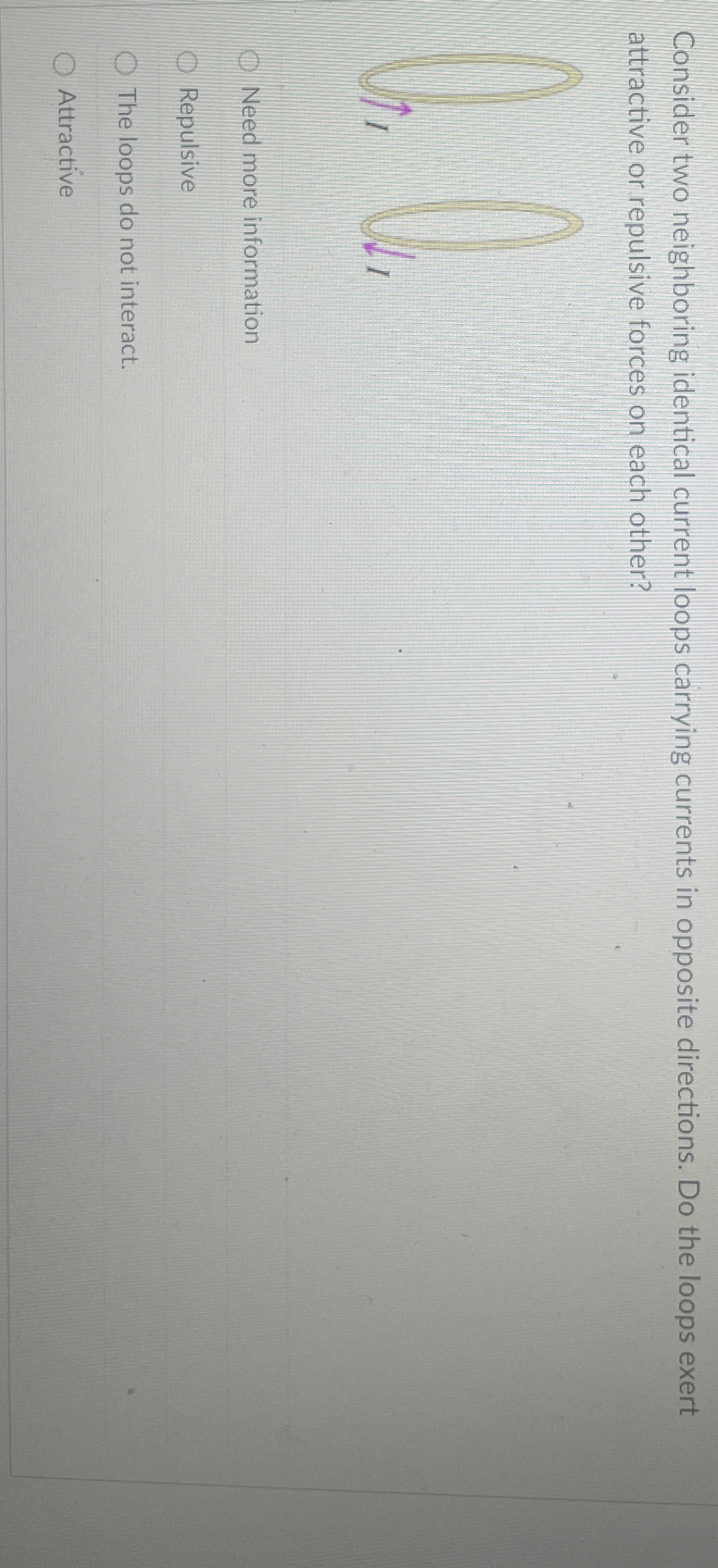Consider two neighboring identical current loops