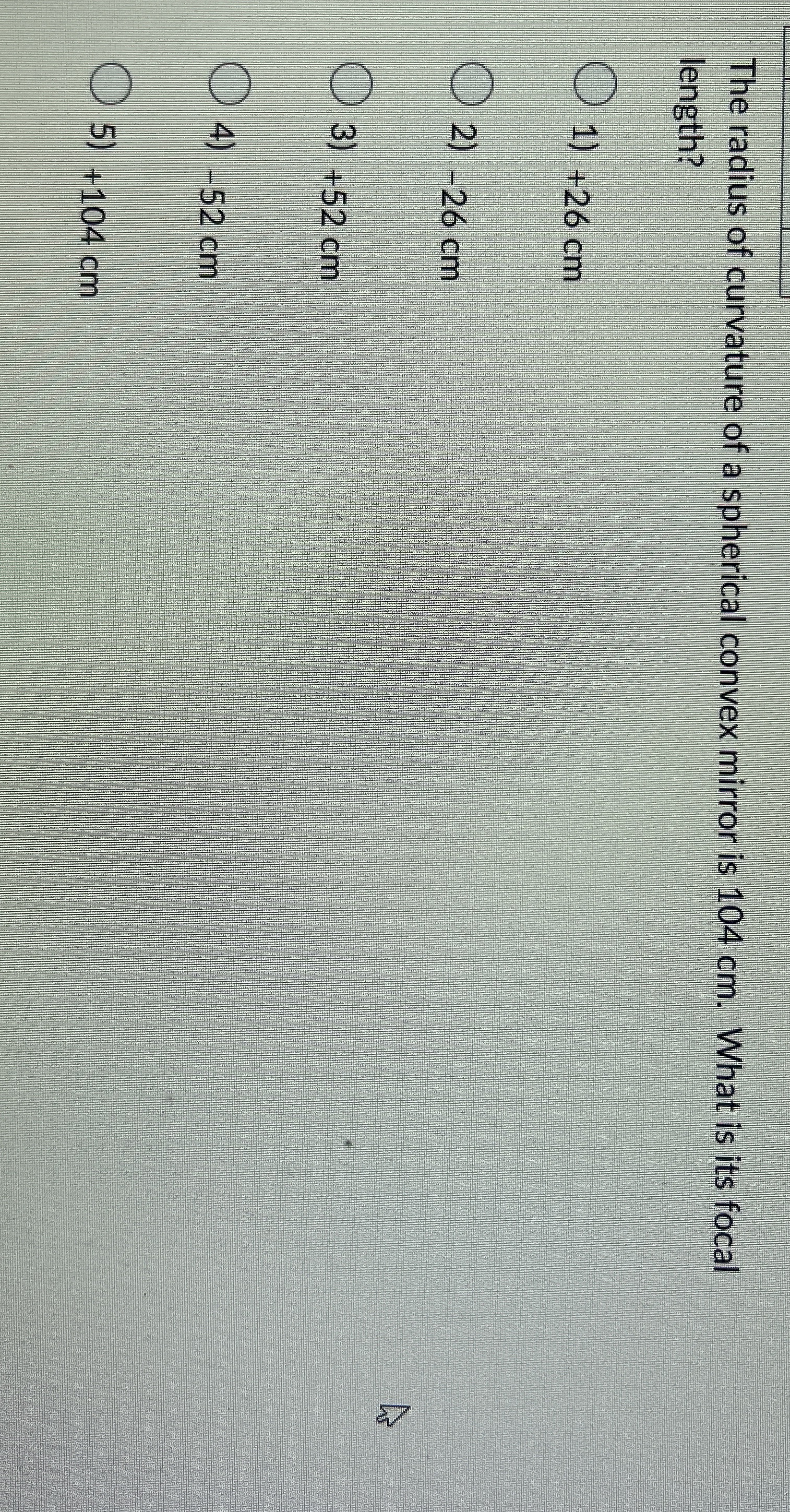 The radius of curvature of a spherical convex
