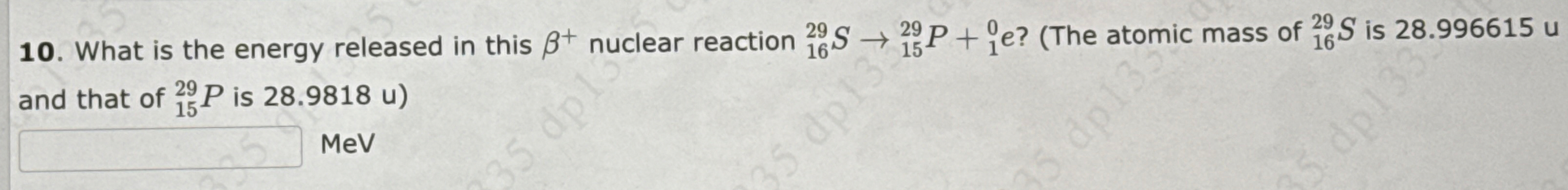 What is the energy released in this + nuclear