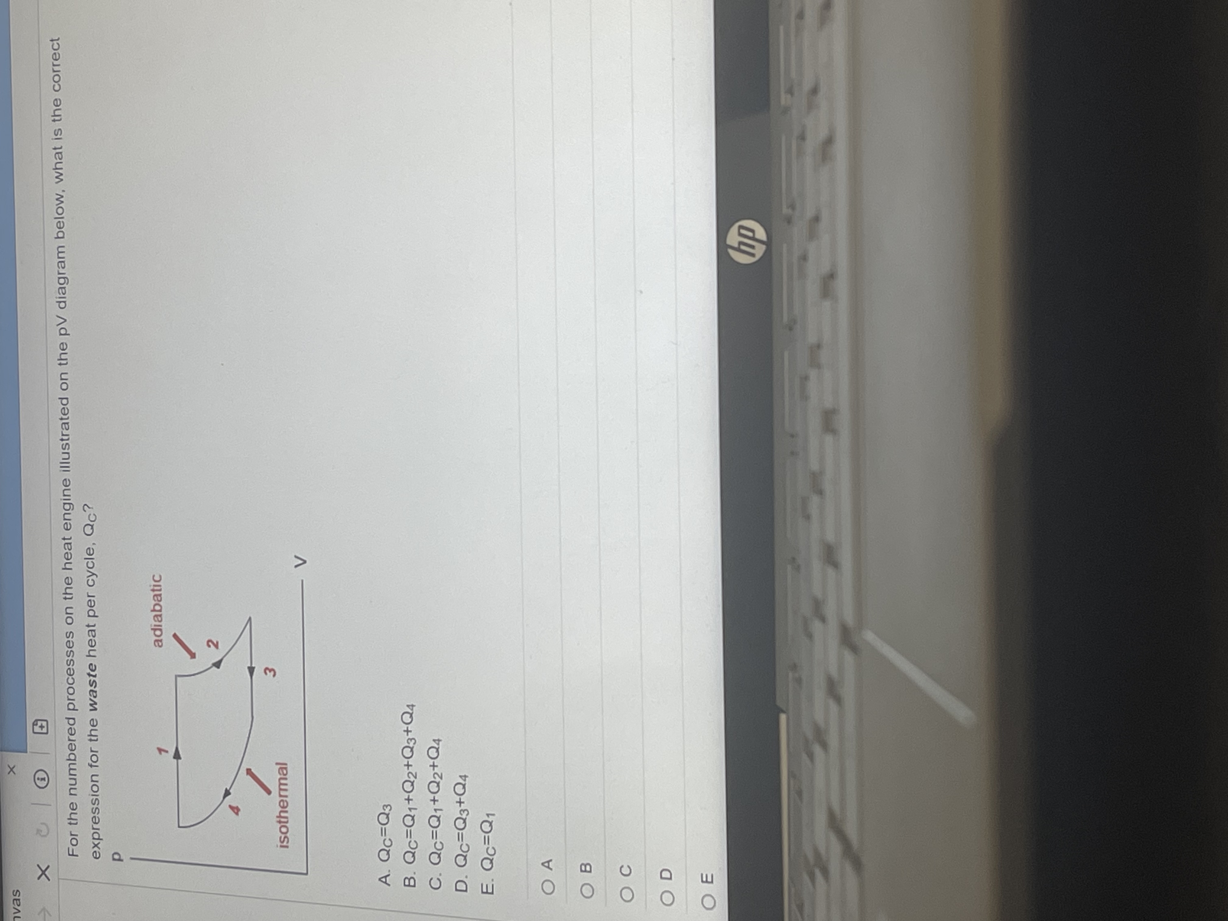 ivas For the numbered processes on the heat