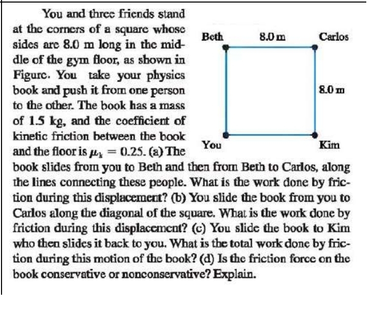 You and three friends stand at the corners of a