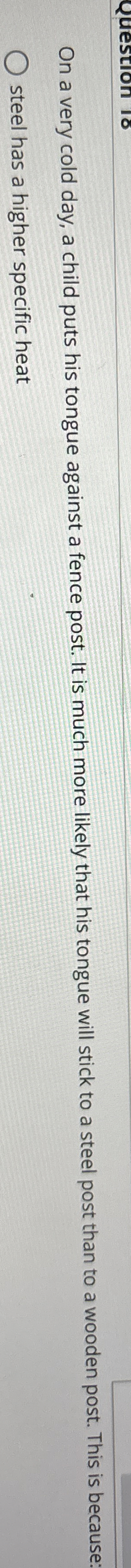 On a very cold day, a child puts his tongue