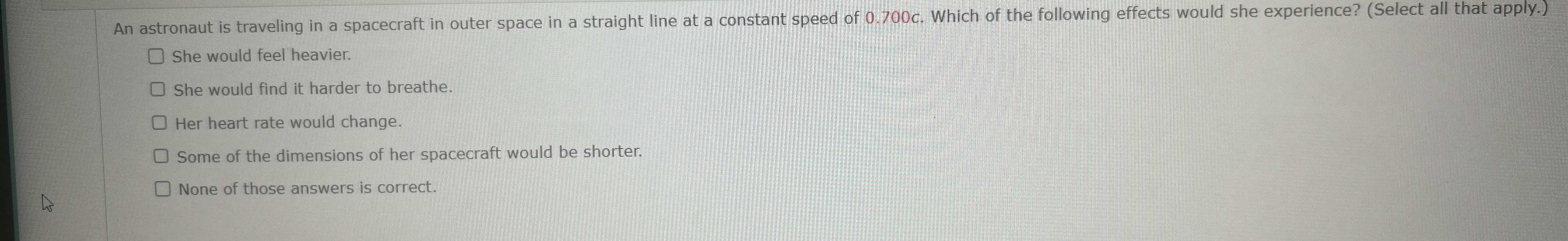 An astronaut is traveling in a spacecraft in