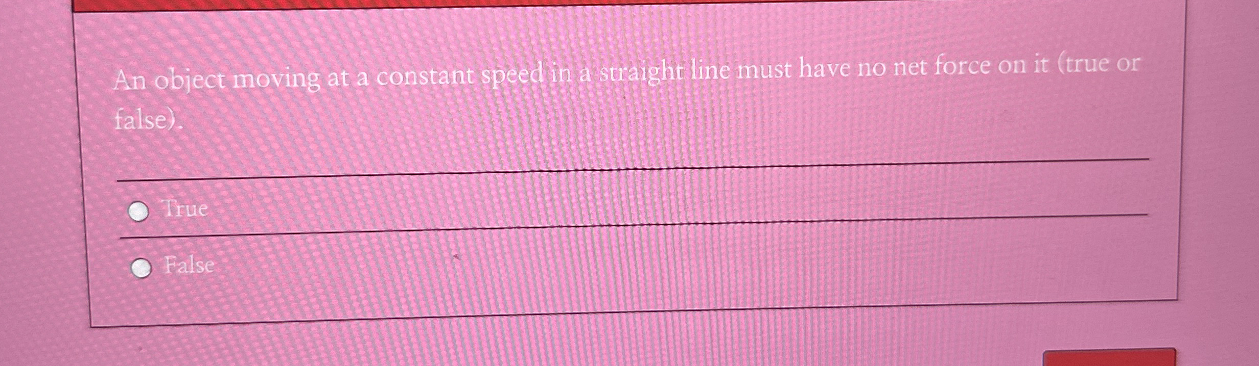An object moving at a constant speed in a