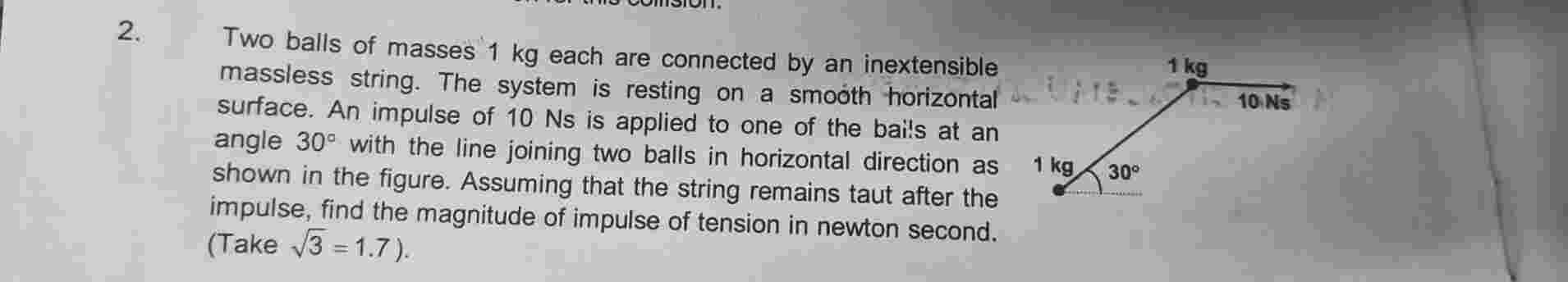 Show me the steps to solve 2 . Two balls of
