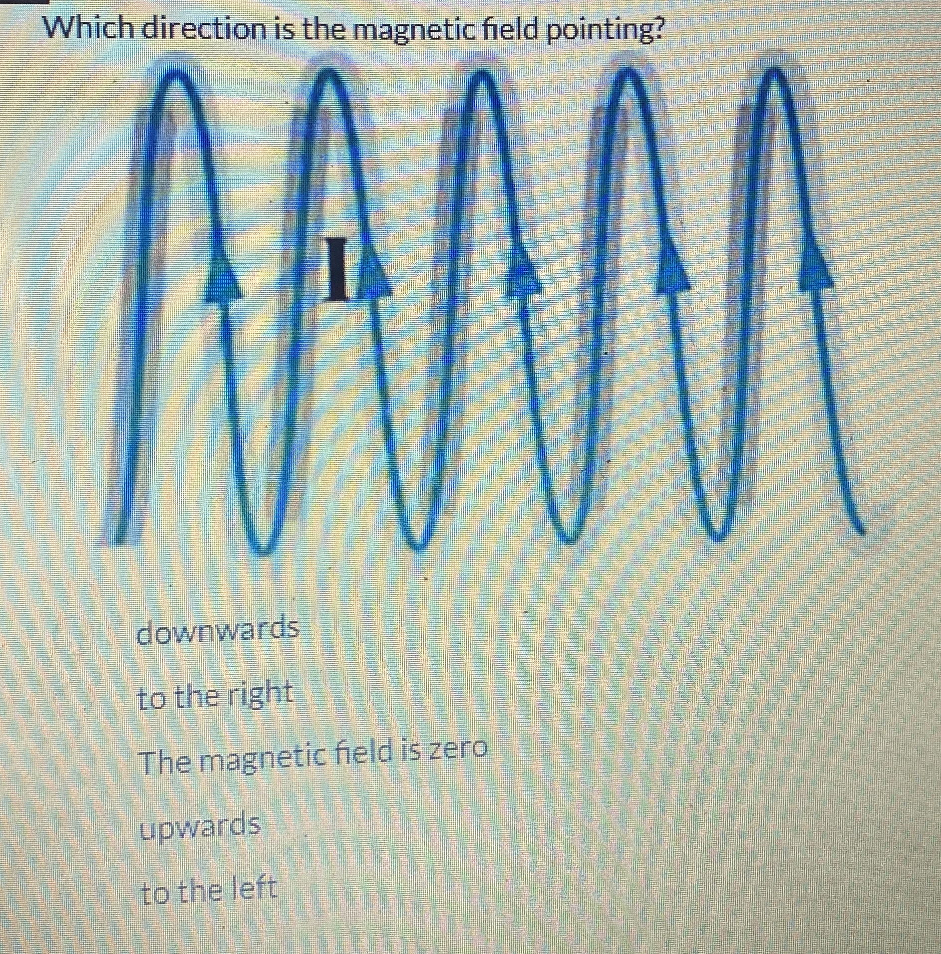 Which direction is the magnetic field pointing?