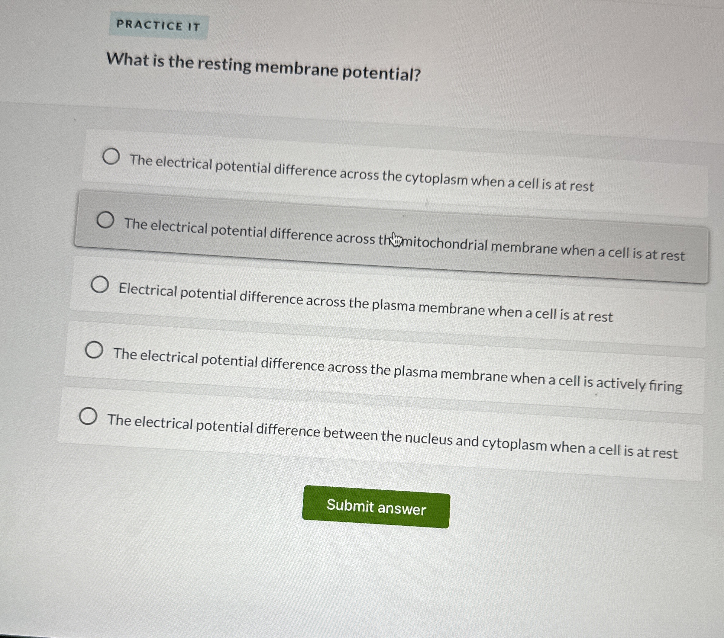 What is the resting membrane potential? The
