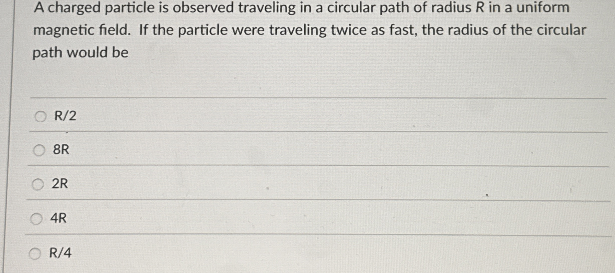 A charged particle is observed traveling in a