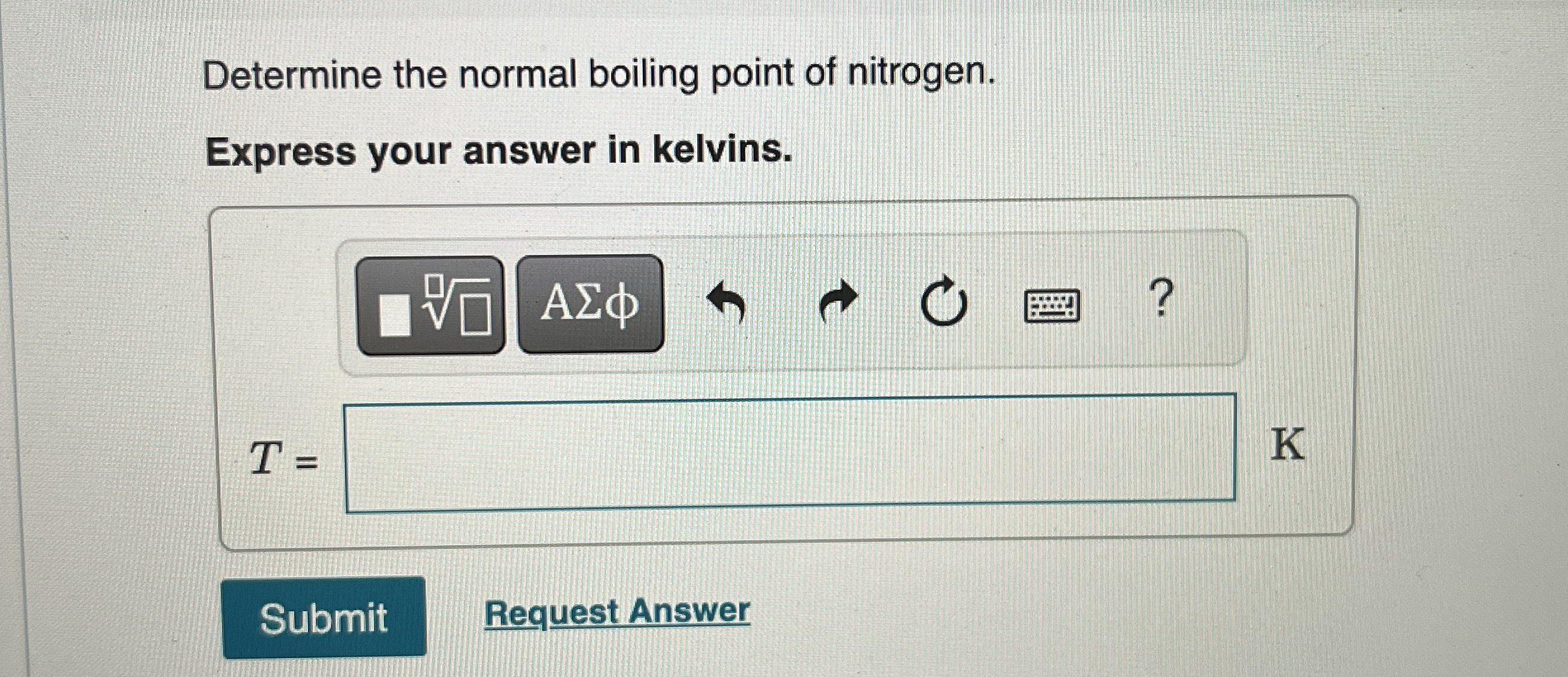 Determine the normal boiling point of nitrogen.