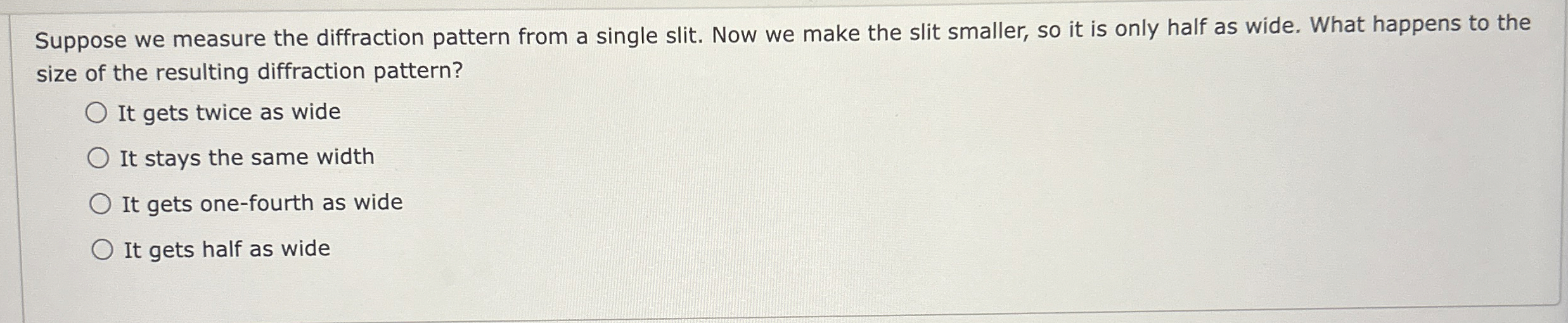 Suppose we measure the diffraction pattern from a