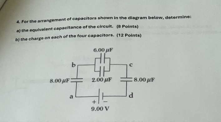 For the arrangement of capacitors shown in the