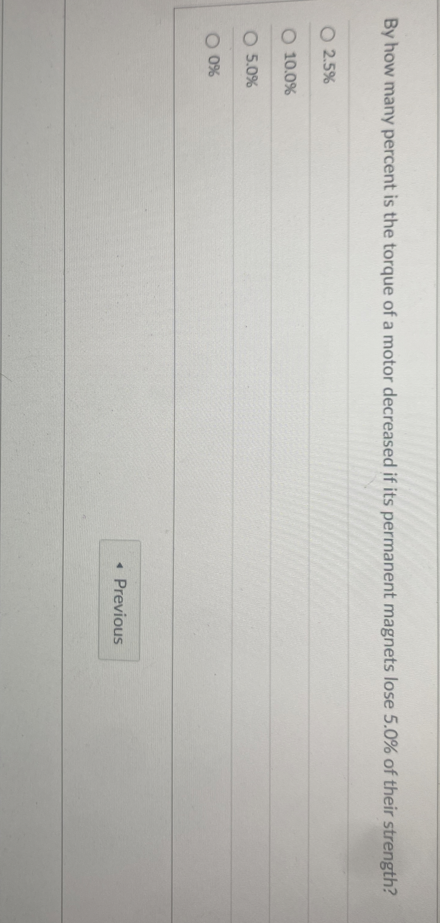 By how many percent is the torque of a motor