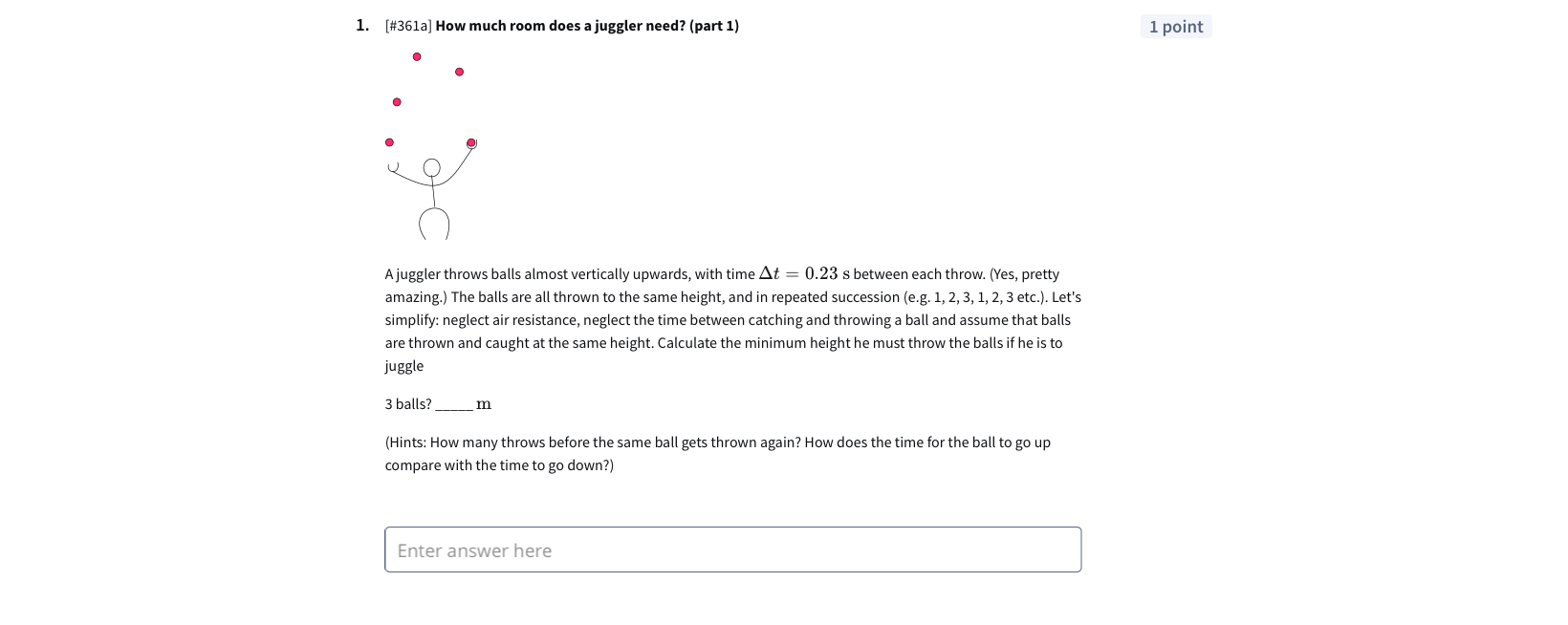 [ # 3 6 1 a ] How much room does a juggler need?