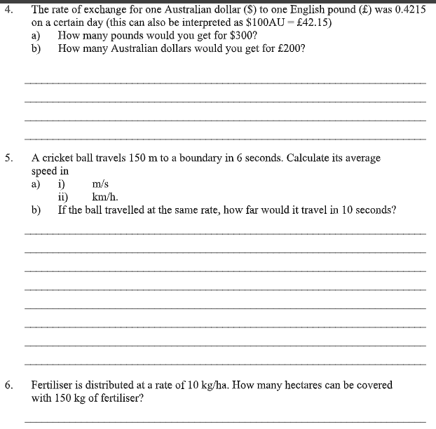 4 . The rate of exchange for one Australian