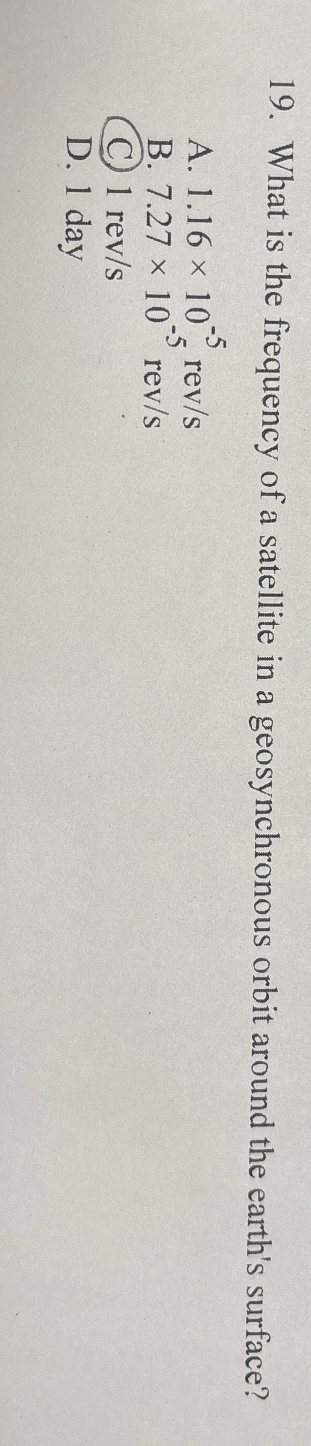 What is the frequency of a satellite in a