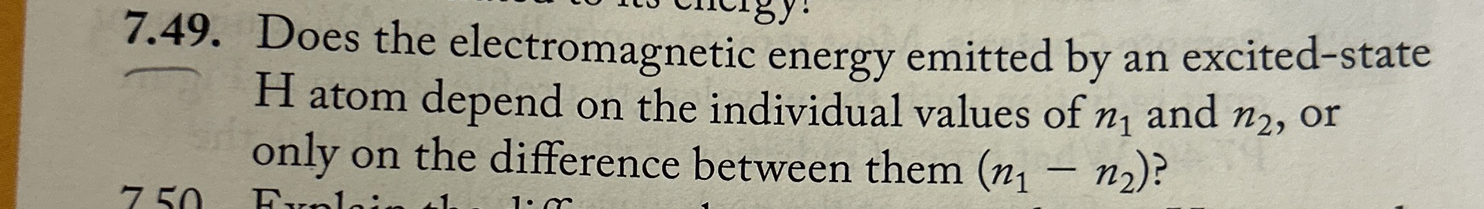 7 . 4 8 . For an electron in a hydrogen atom, how