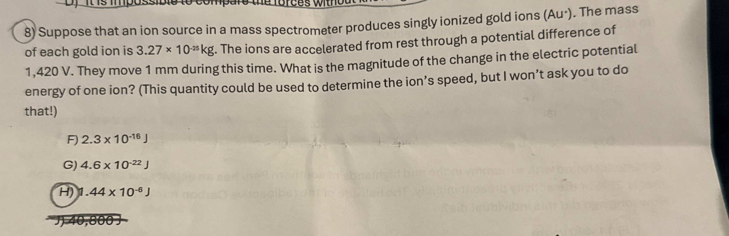 Suppose that an ion source in a mass spectrometer