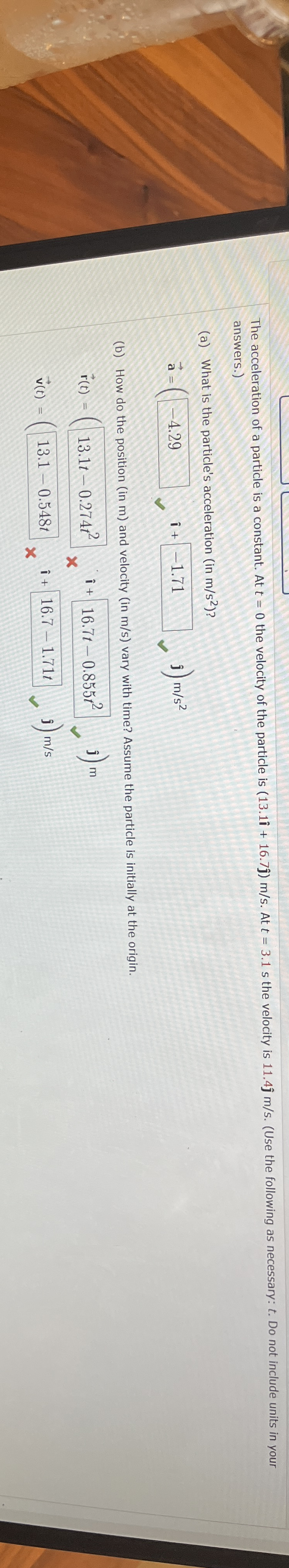 The acceleration of a particle is a constant. At