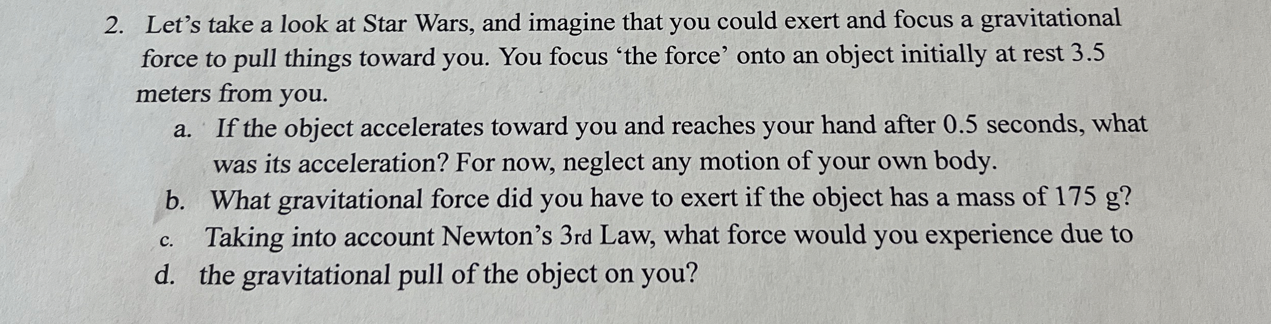 Let's take a look at Star Wars, and imagine that