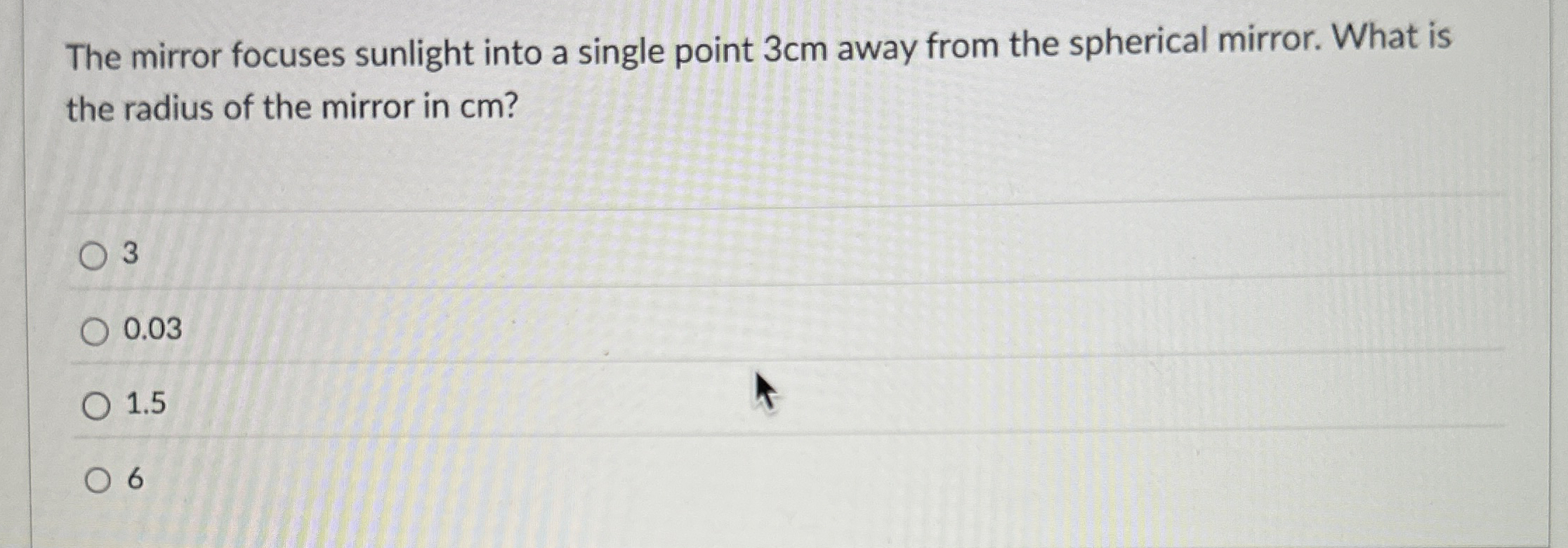 The mirror focuses sunlight into a single point 3