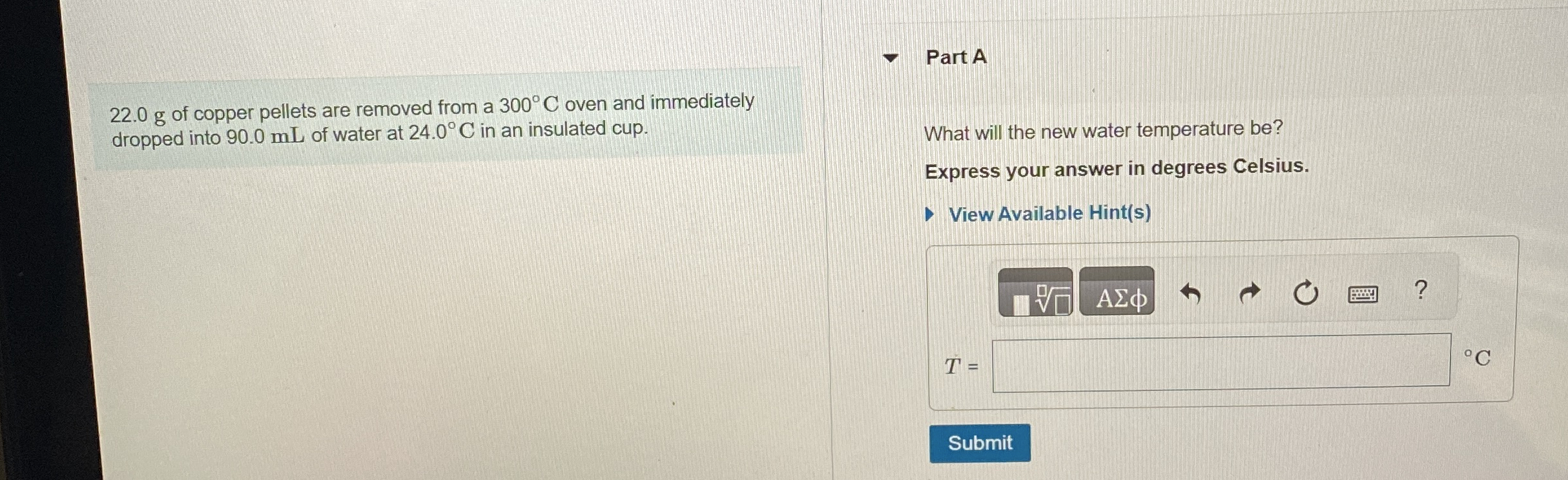 2 2 . 0 g of copper pellets are removed from a 3