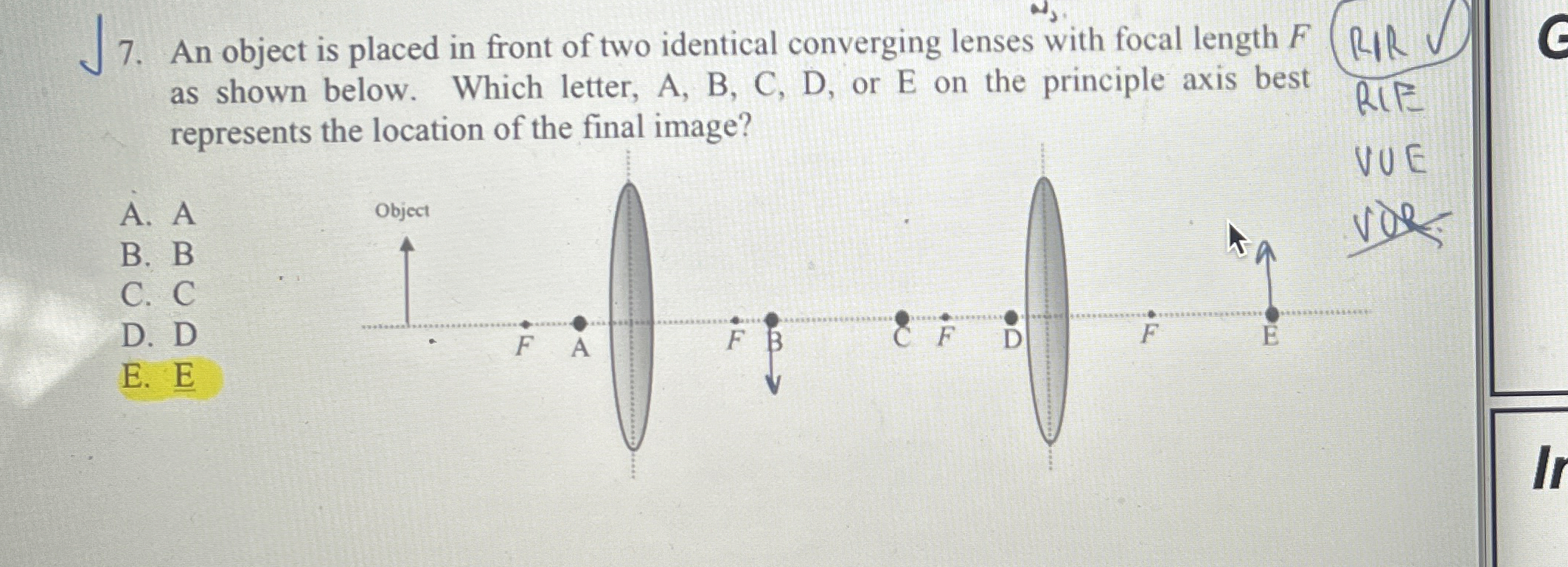An object is placed in front of two identical