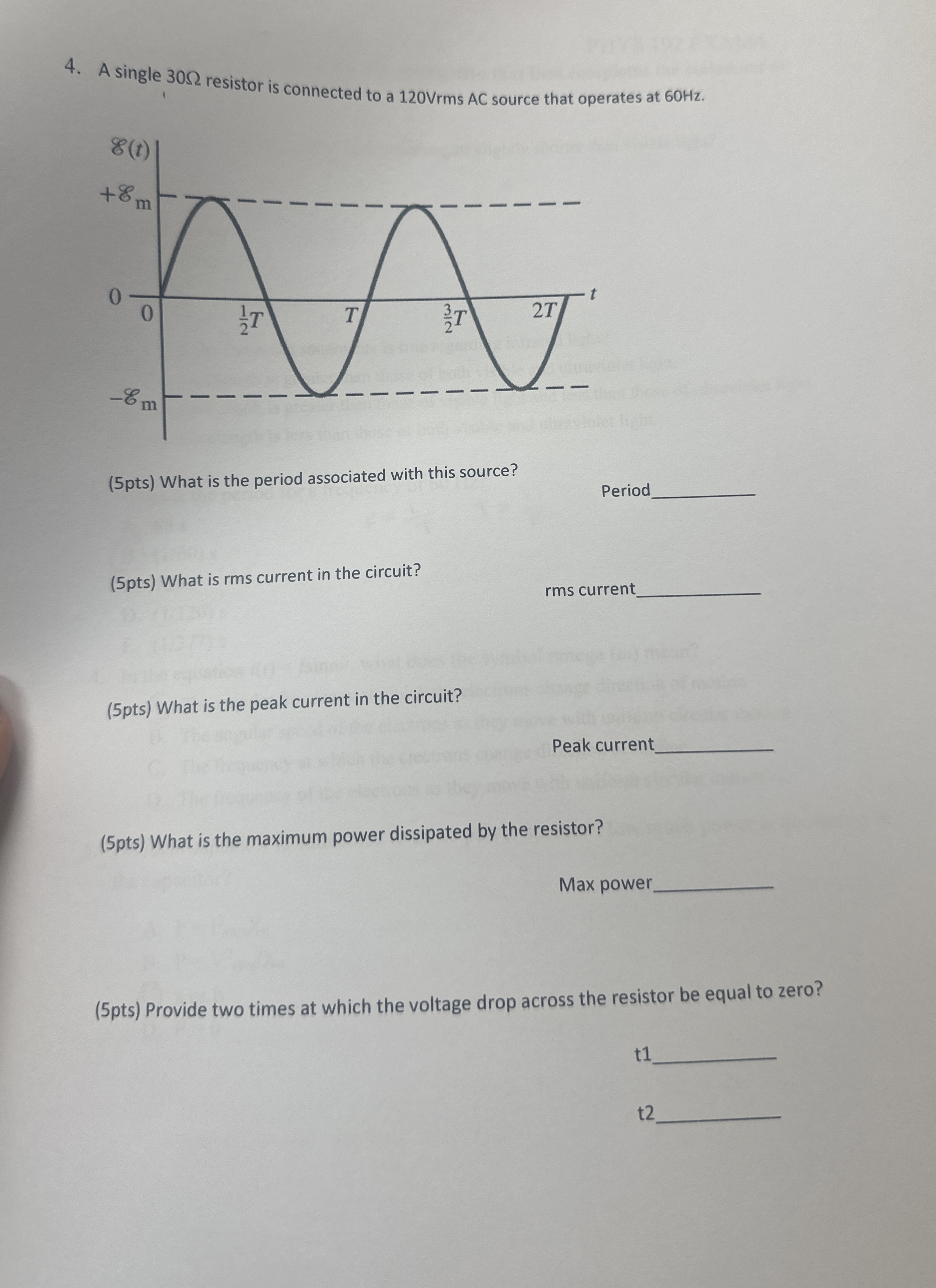 A single 3 0 resistor is connected to a 1 2 0