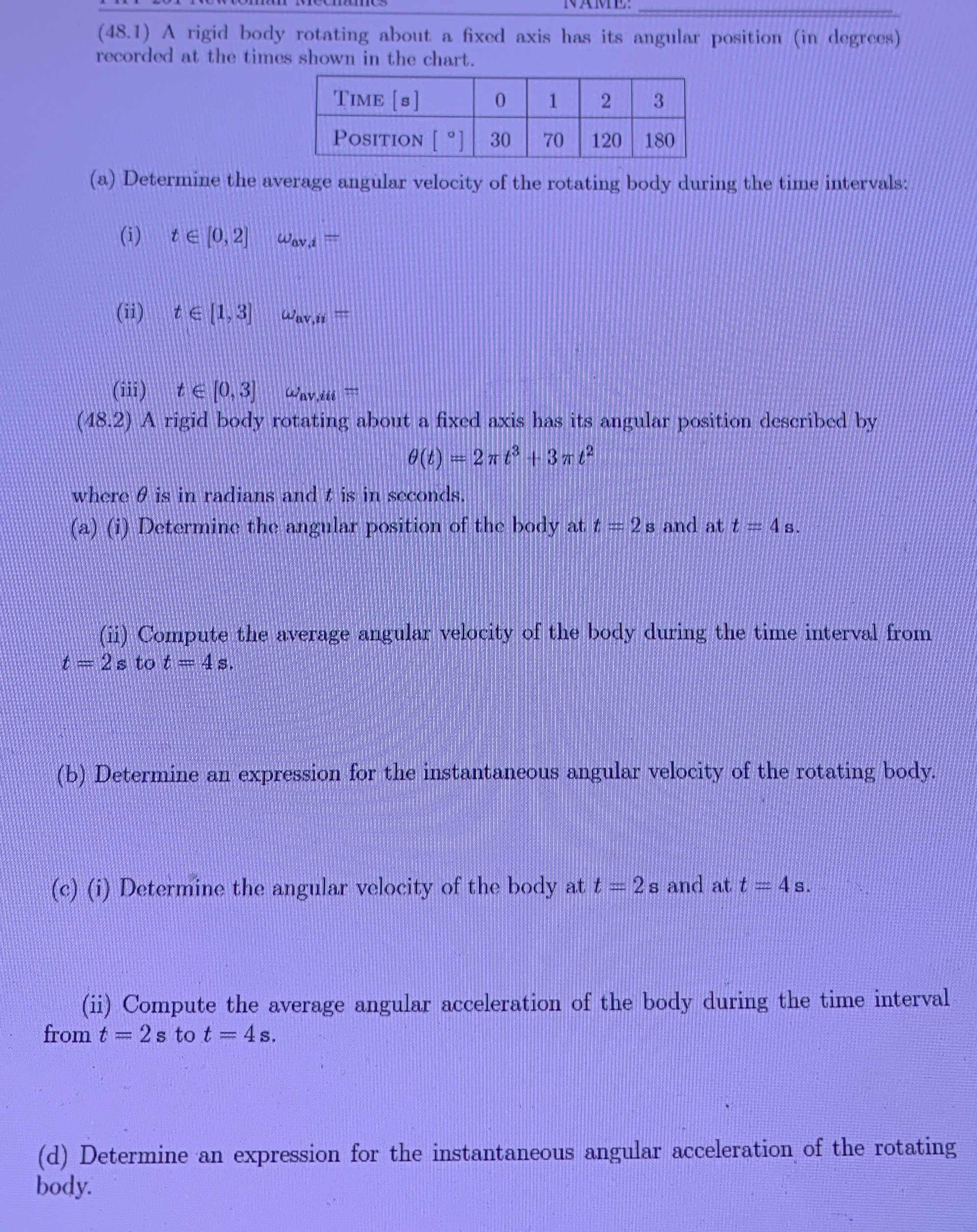 ( 4 8 . 1 ) A rigid body rotating about a fixed