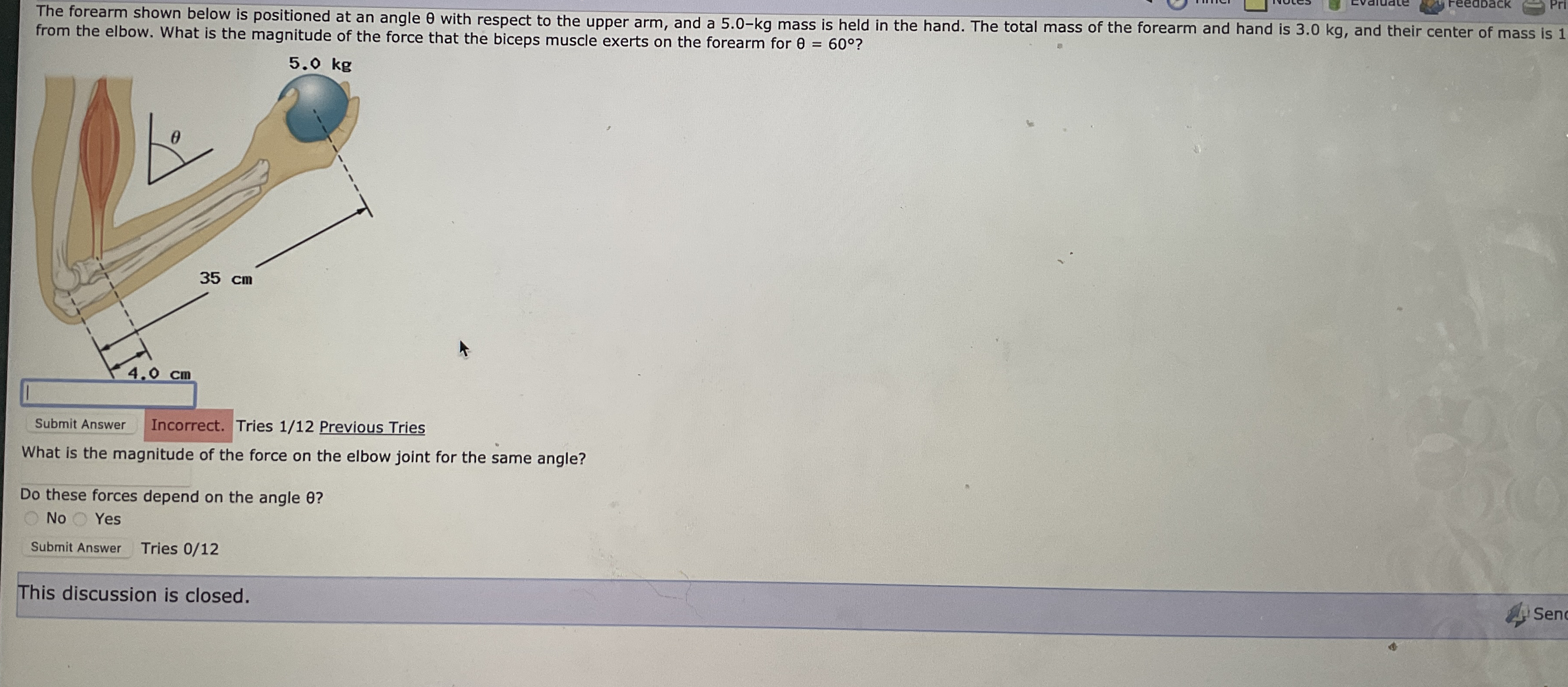 The forearm shown below is positioned at an angle