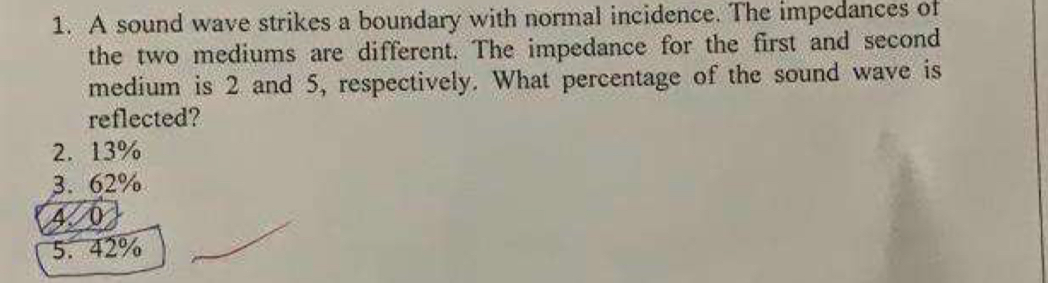 A sound wave strikes a boundary with normal