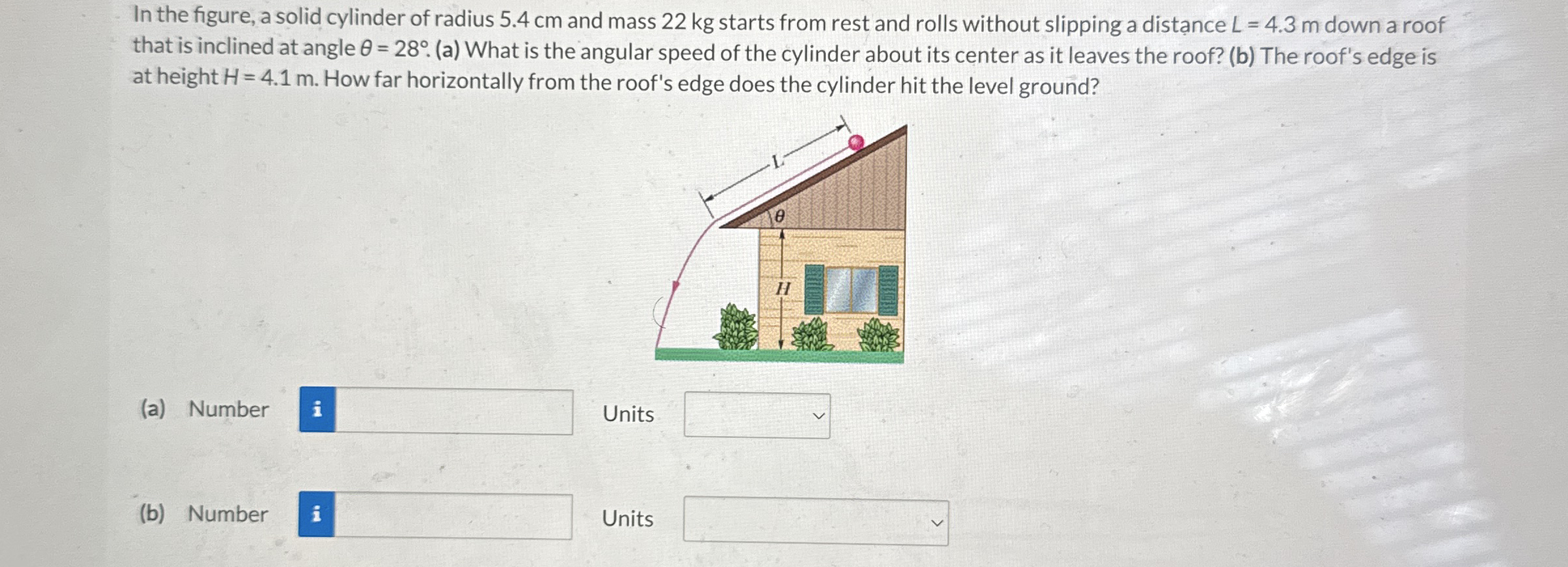 In the figure, a solid cylinder of radius 5 . 4