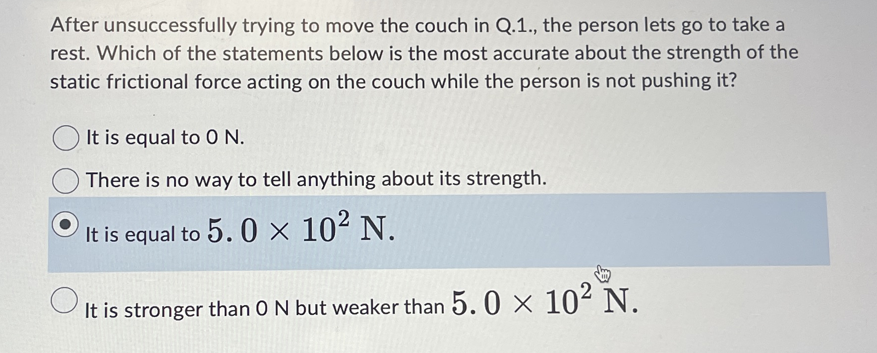 After unsuccessfully trying to move the couch in