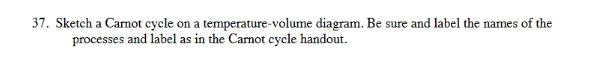 3 7 . Sketch a Carnot cycle on a temperature -