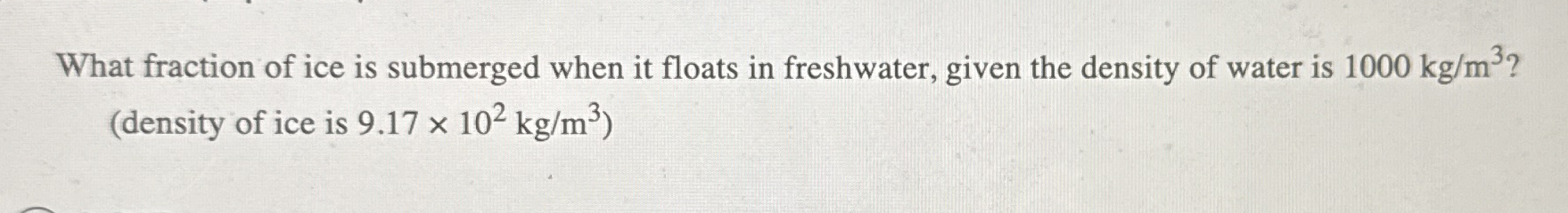 What fraction of ice is submerged when it floats
