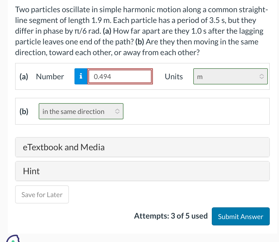Two particles oscillate in simple harmonic motion