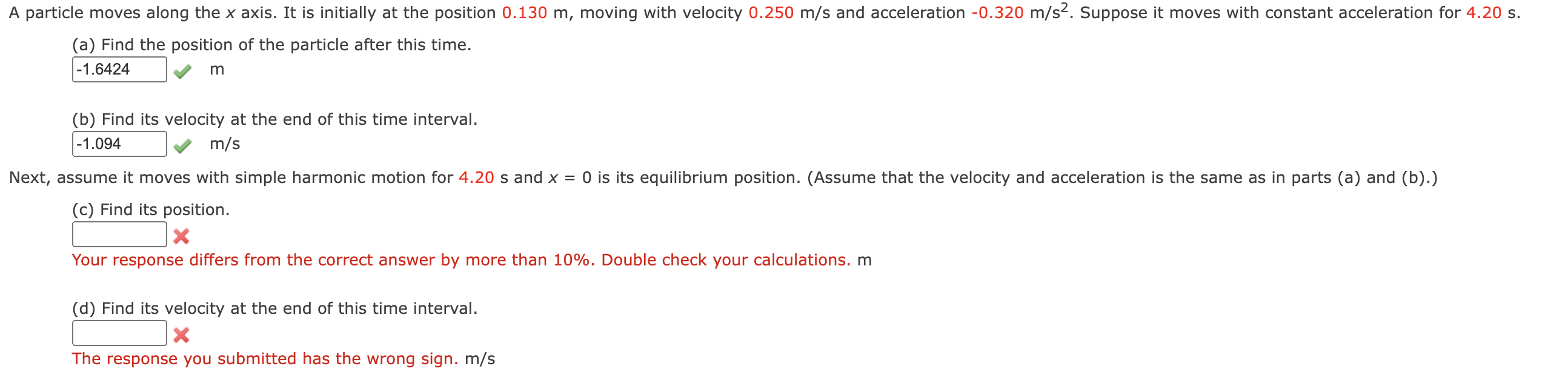 Next, assume it moves with simple harmonic motion