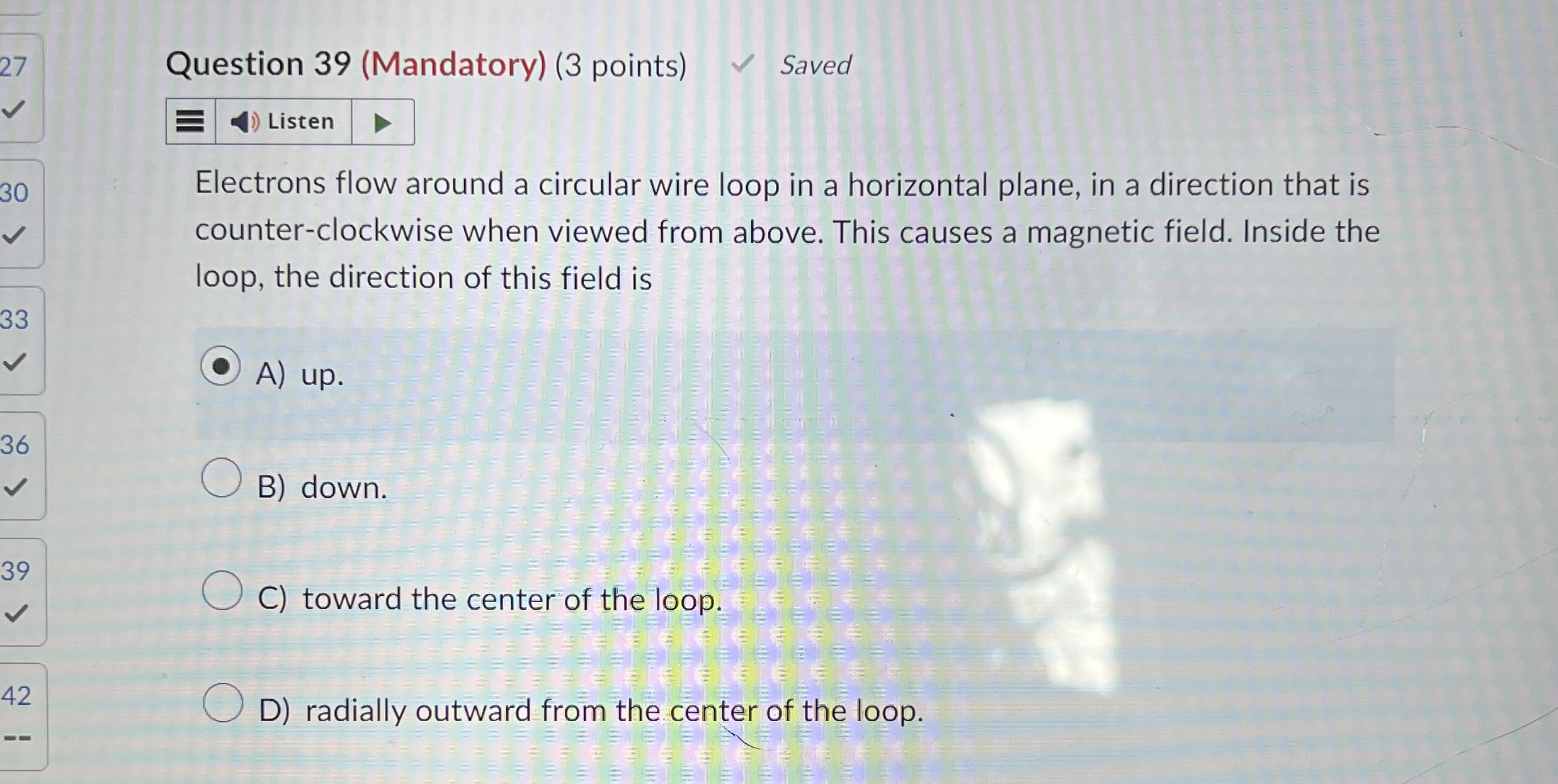 Question 3 9 ( Mandatory ) ( 3 points ) Saved