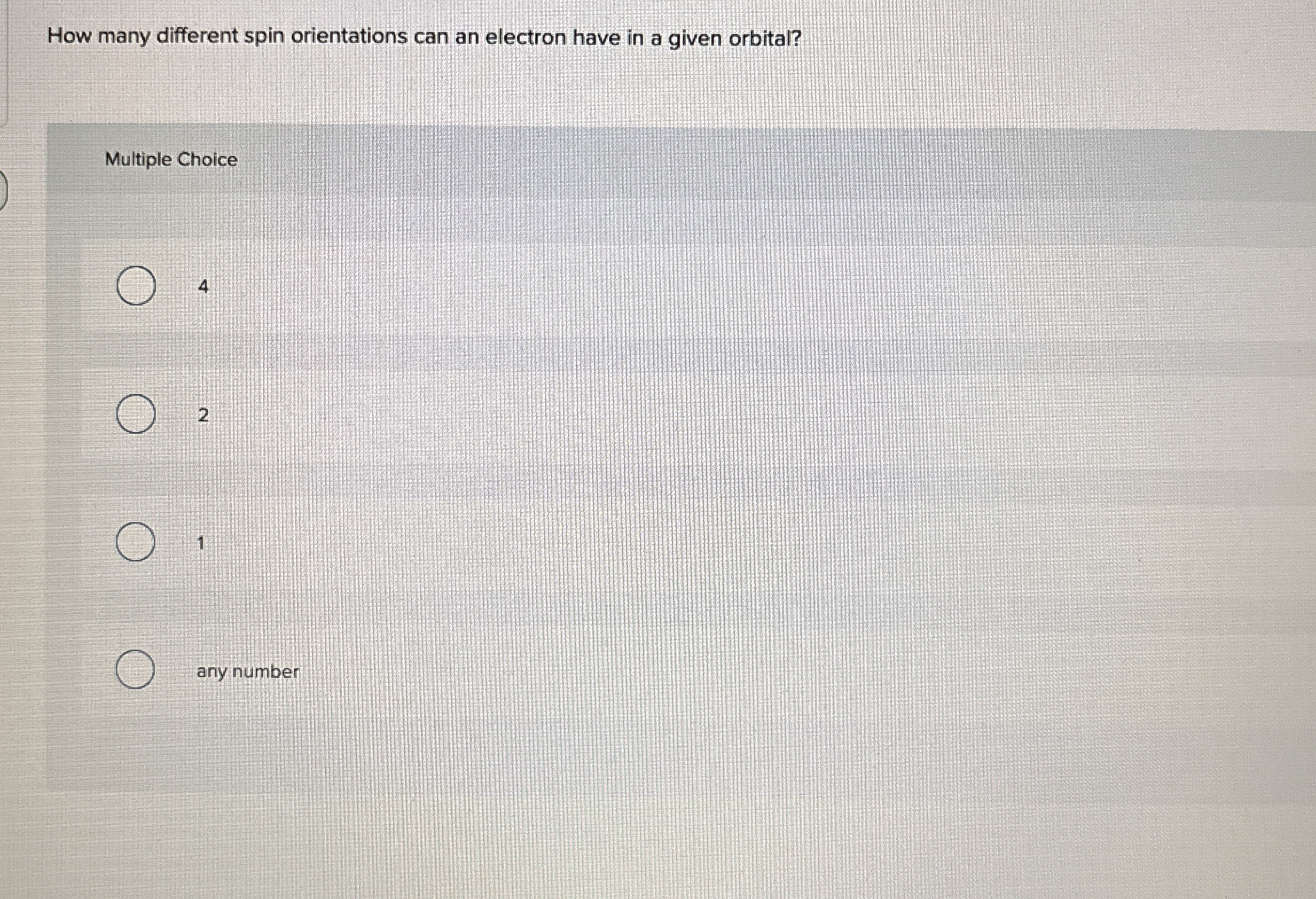 How many different spin orientations can an