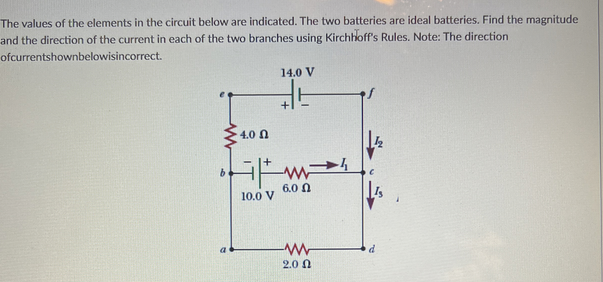 The values of the elements in the circuit below