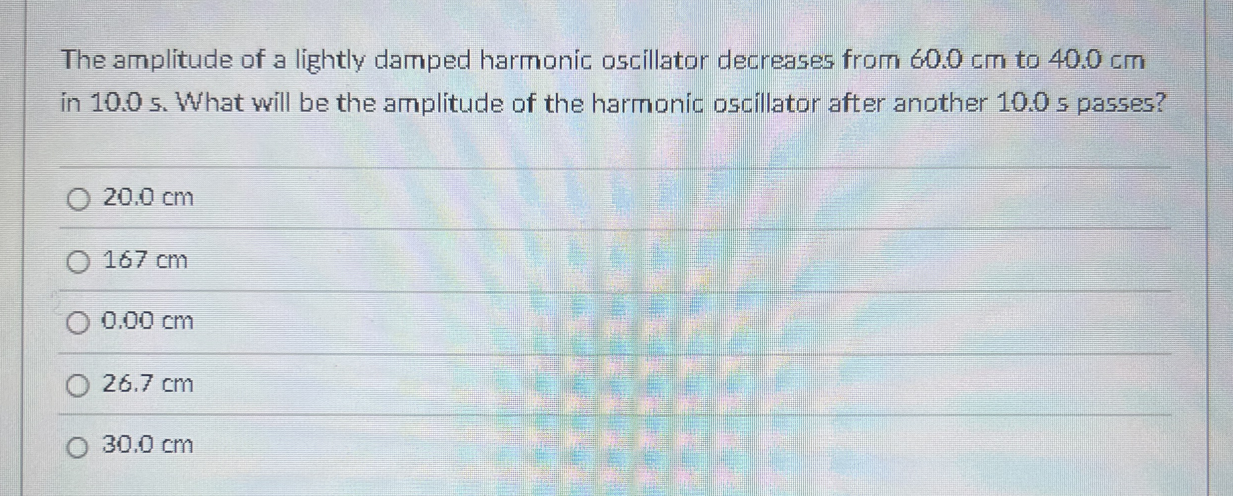 The amplitude of a lightly damped harmonic